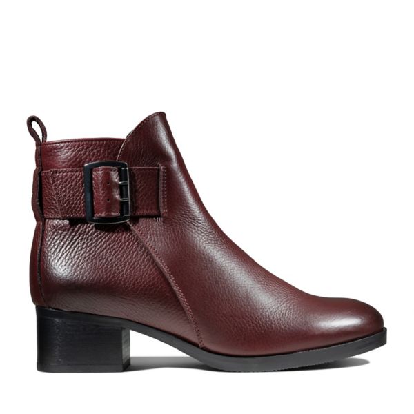 Clarks Womens Mila Charm Ankle Boots Burgundy | CA-2683415